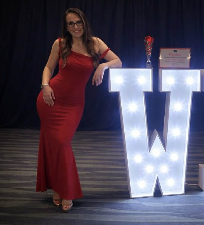 Hayley with the Award